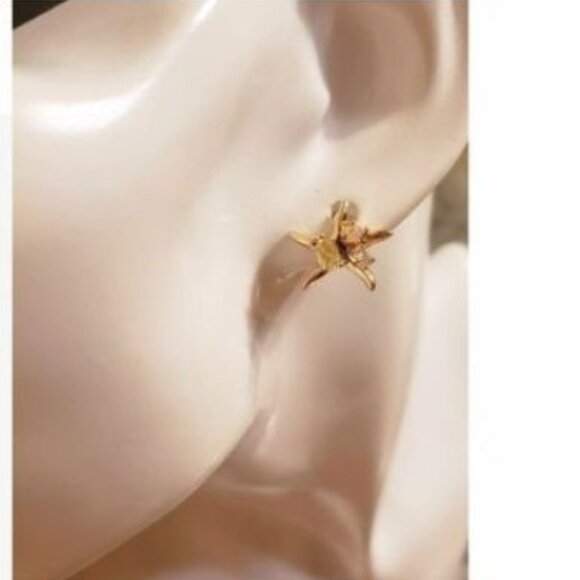 NEW Gold Star Starfish Stud Earrings - Picture 3 of 3